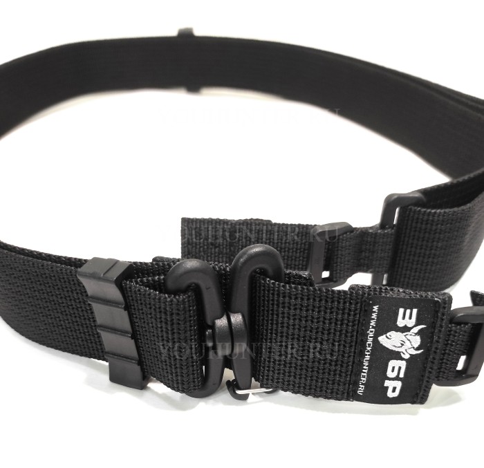 Трехточечный ремень ЗУБР-Стандарт для охотничьего ружья (Чёрный)