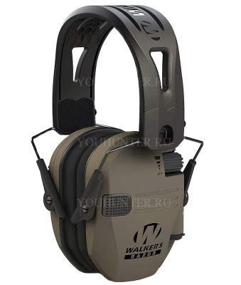 Наушники активные Walkers Razor Slim Tacti-Grip NRR 23dB оголовье силиконовое FDE