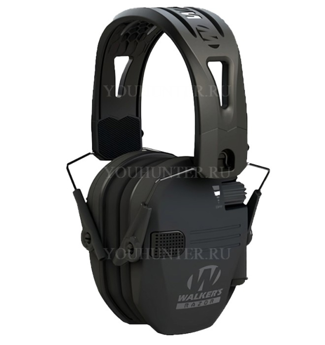 Наушники активные Walkers Razor Slim Tacti-Grip NRR 23dB оголовье силиконовое чёрные