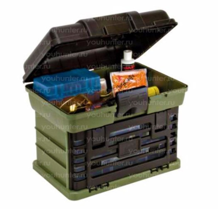Бокс PLANO 41х30х34 2 съемных отделения Green/Black (137220)