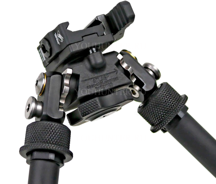 Сошки Atlas BT46-LW17 PSR на Picatinny быстросъёмные наклон и поворот 30° высота 5 - 9"
