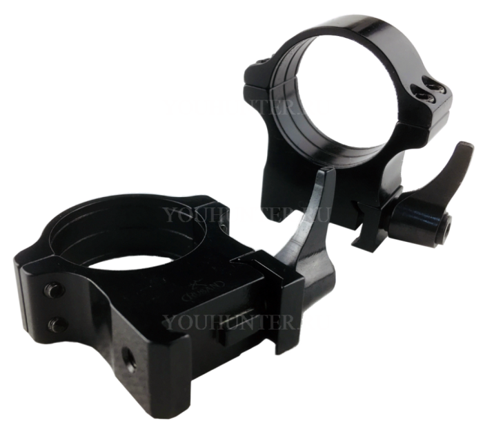 Кольца Rusan быстросъемные 30мм на Picatinny рычажные 14мм (сталь)