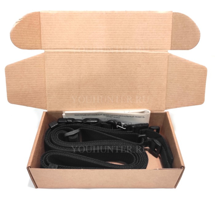 Трехточечный ремень ЗУБР-Блиц для охотничьего ружья (Чёрный)