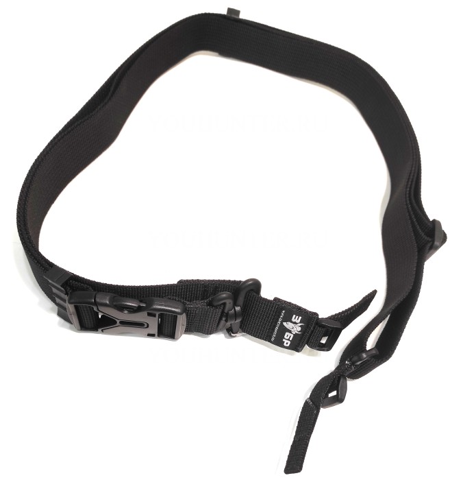 Трехточечный ремень ЗУБР-Блиц для охотничьего ружья (Чёрный)