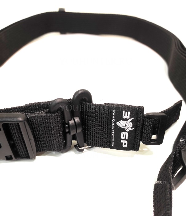 Трехточечный ремень ЗУБР-Блиц для охотничьего ружья (Чёрный)