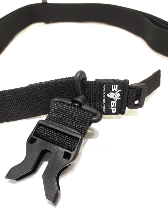 Трехточечный ремень ЗУБР-Блиц для охотничьего ружья (Чёрный)