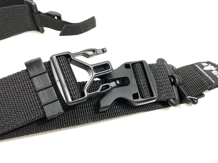 Трехточечный ремень ЗУБР-Блиц для охотничьего ружья (Чёрный)