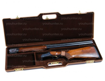 Кейс Negrini для гладкоствольного оружия ЛЮКС длина стволов до 940мм (95х22х7см) коричневый с кожаной отделкой