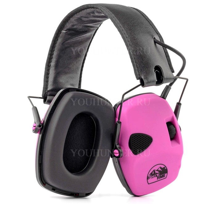 Наушники активные ShotTime 32 NRR 23dB экокожа Pink