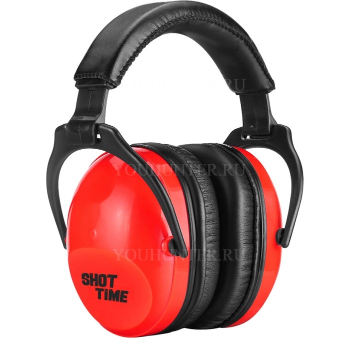 Наушники противошумные ShotTime 15 NRR 22dB экокожа+полиуретан красные