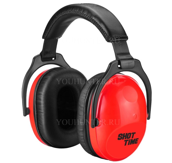 Наушники противошумные ShotTime 15 NRR 22dB экокожа+полиуретан красные