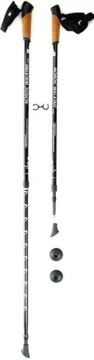 KAISER SPORT Телескопические палки для скандинавской ходьбы KAISER SPORT NORDIC WALKING BLACK SL-2B-2-135 NORDIC WALKING BLACK BLACK