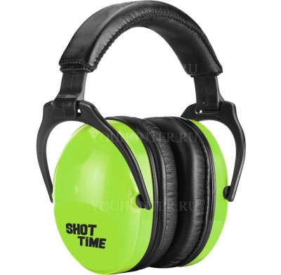 Наушники противошумные ShotTime 15 NRR 22dB экокожа+полиуретан салатовые