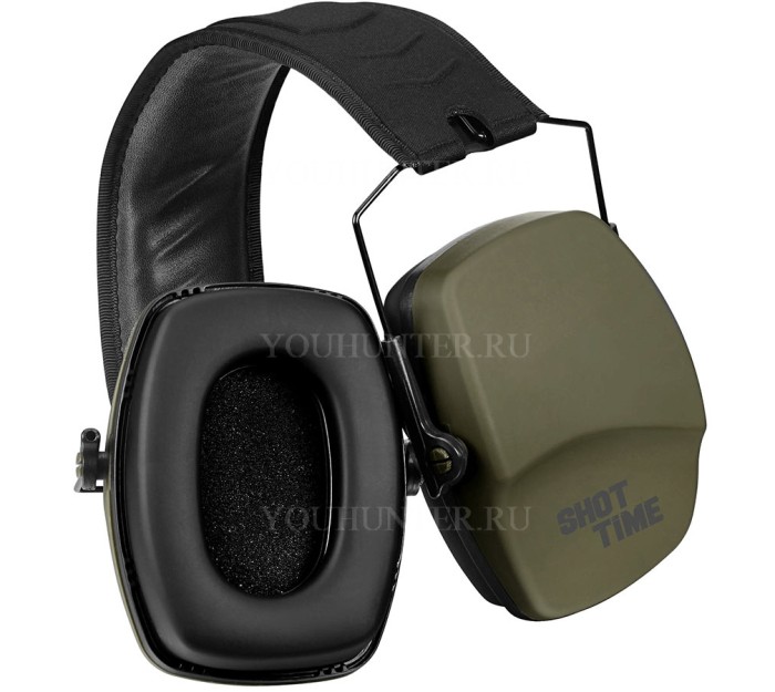 Наушники противошумные ShotTime 16 NRR 25dB экокожа+ткань Army Green