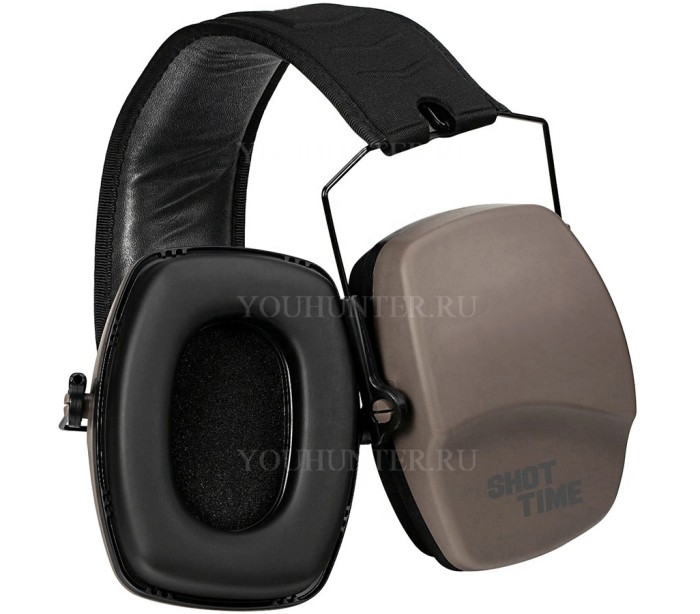 Наушники противошумные ShotTime 16 NRR 25dB экокожа+ткань Tan