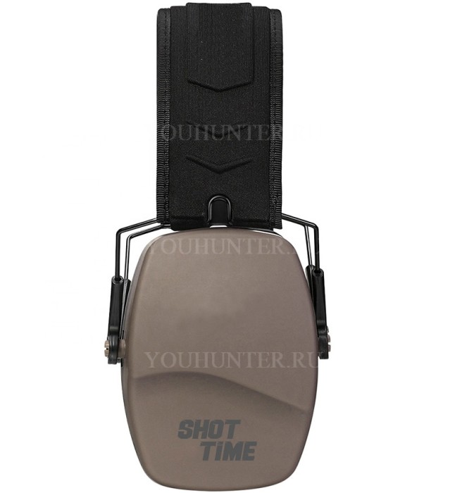 Наушники противошумные ShotTime 16 NRR 25dB экокожа+ткань Tan