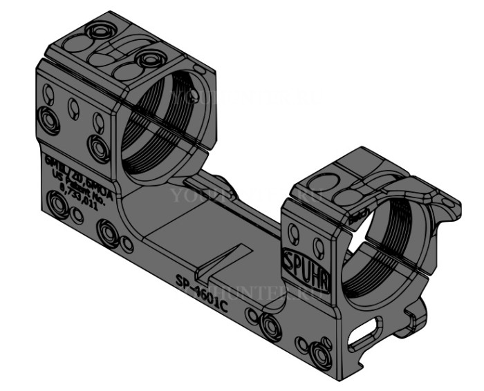 Кронштейн SPUHR кольца 34мм на Weaver наклон 6 MIL/20,6 MOA BH13мм PIC GEN3 (SP-4601C)