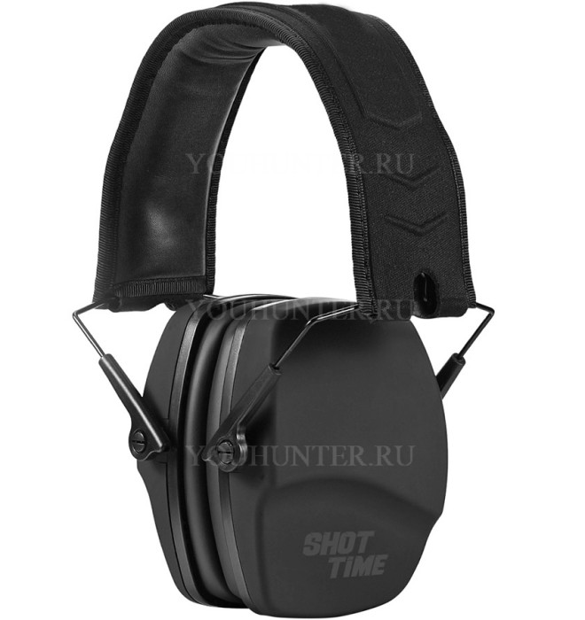 Наушники противошумные ShotTime 16 NRR 25dB экокожа+ткань чёрные
