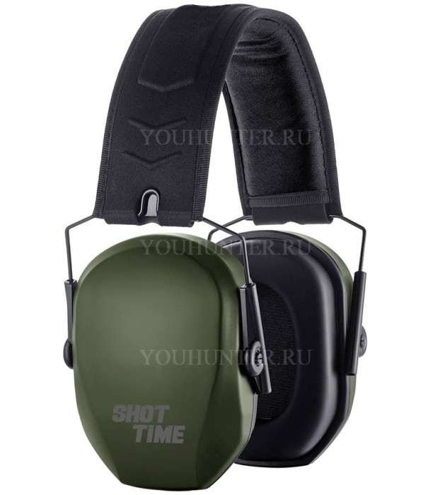 Наушники противошумные ShotTime 18 экокожа+ткань Army Green