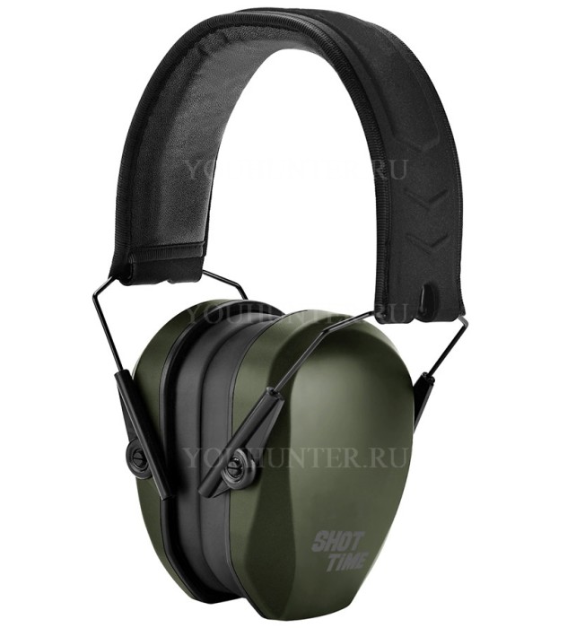 Наушники противошумные ShotTime 18 экокожа+ткань Army Green