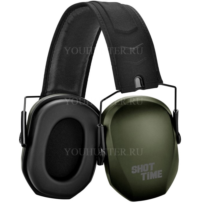 Наушники противошумные ShotTime 18 экокожа+ткань Army Green