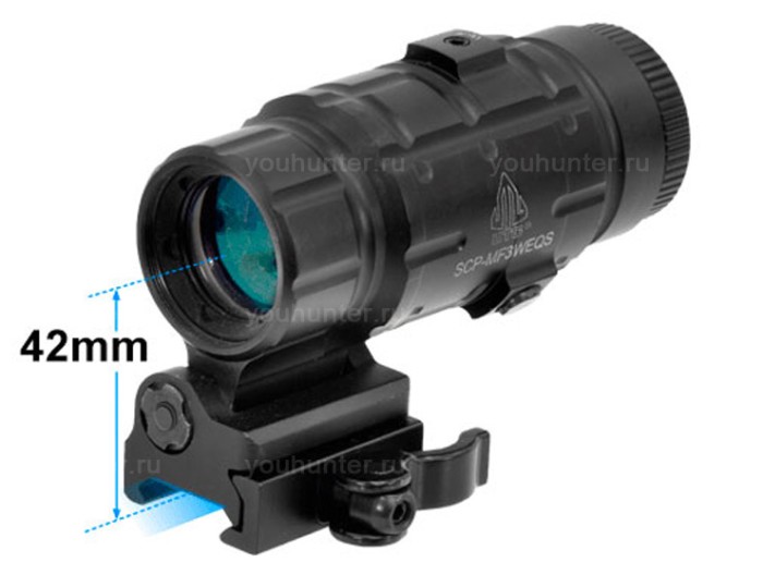 Оптический увеличитель Leapers UTG 3X с быстросъемным-откидным кронштейном