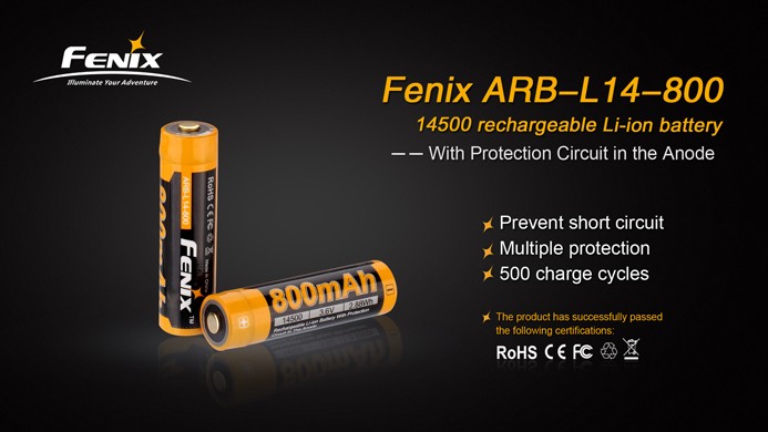 Аккумулятор Fenix ARB-L14 14500 Li-ion (800 mAh)