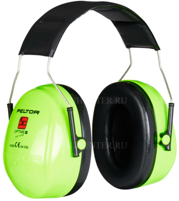 Наушники противошумные 3МPELTOR Optime II, SNR 31db,нескладное оголовье,зелёные