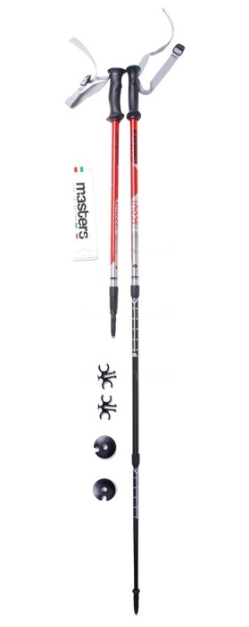 MASTERS Телескопические палки SCOUT RED TREKKING СЕРИЯ SCOUT RED Alu 5083. 18-16-14. 248 гр/шт. Stee