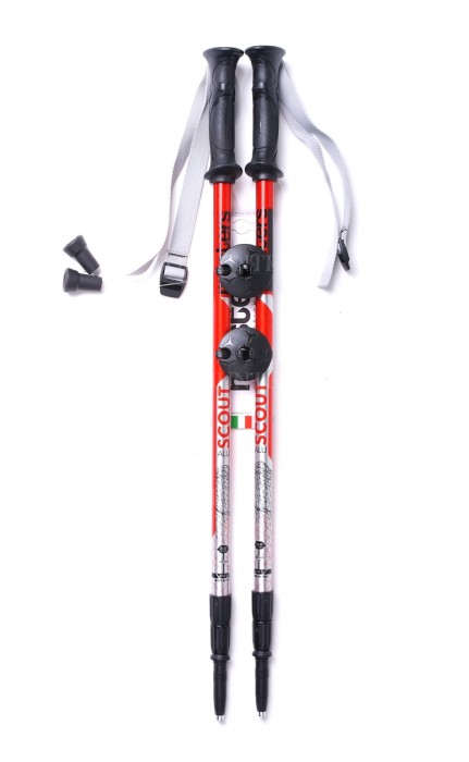 MASTERS Телескопические палки SCOUT RED TREKKING СЕРИЯ SCOUT RED Alu 5083. 18-16-14. 248 гр/шт. Stee