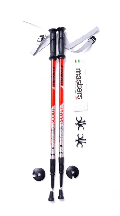 MASTERS Телескопические палки SCOUT RED TREKKING СЕРИЯ SCOUT RED Alu 5083. 18-16-14. 248 гр/шт. Stee
