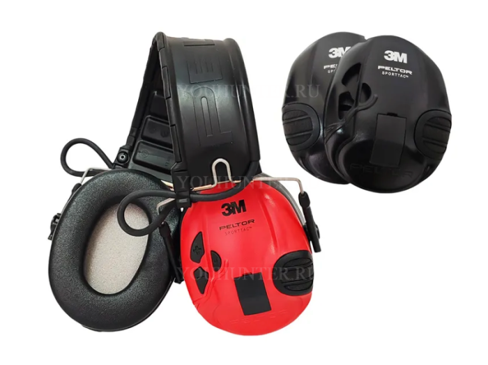Наушники активные 3МPELTORSportTac Shooting,SNR 26db, аудиовход J22, в комп. красная и чёрная сменные чашки