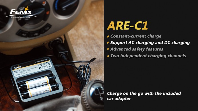 Зарядное устройство Fenix ARE-C1 + 2x18650 Fenix ARB-L2 (2600 mAh)