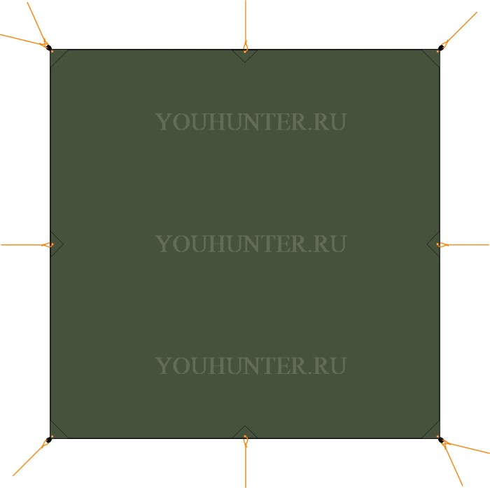 HIGH PEAK Тент Tarp 1 Tarp 1 серый 300х300см