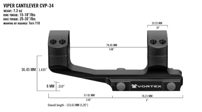Кронштейн Vortex Pro Viper 34мм Cantilever с выносом (CVP-34)