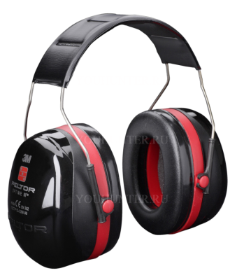 Наушники противошумные 3МPELTOR Optime III,SNR 35db,нескладное оголовье, чёрные/красные