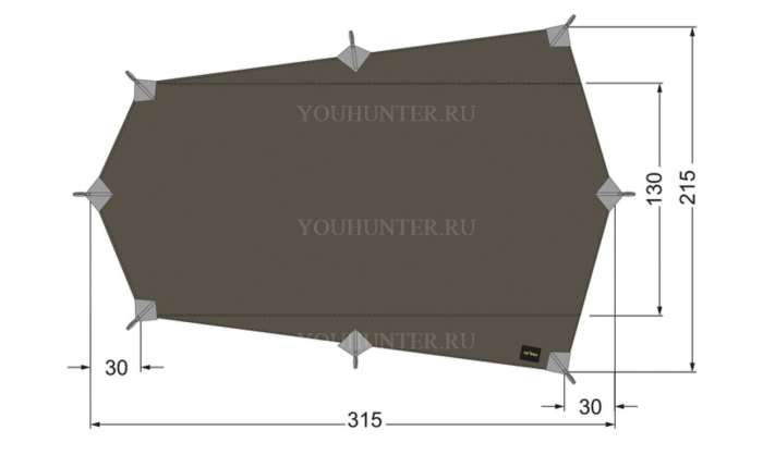 TATONKA Тент TARP WING 2 LT TARP WING 2 LT stone grey olive