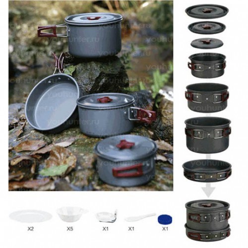 Набор портативной посуды FIRE-MAPLE FMC-206 на 4-5 чел.