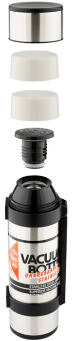 Термос для напитков THERMOS NCB-1800 Rocket Bottle 1.8L складная ручка стальной/чёрный