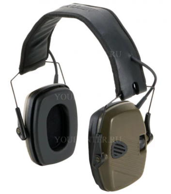 Наушники Allen Shotwave активные, стерео, NRR 24Db, низкопрофильные, 2xAAA, цвет чёрный/зеленый