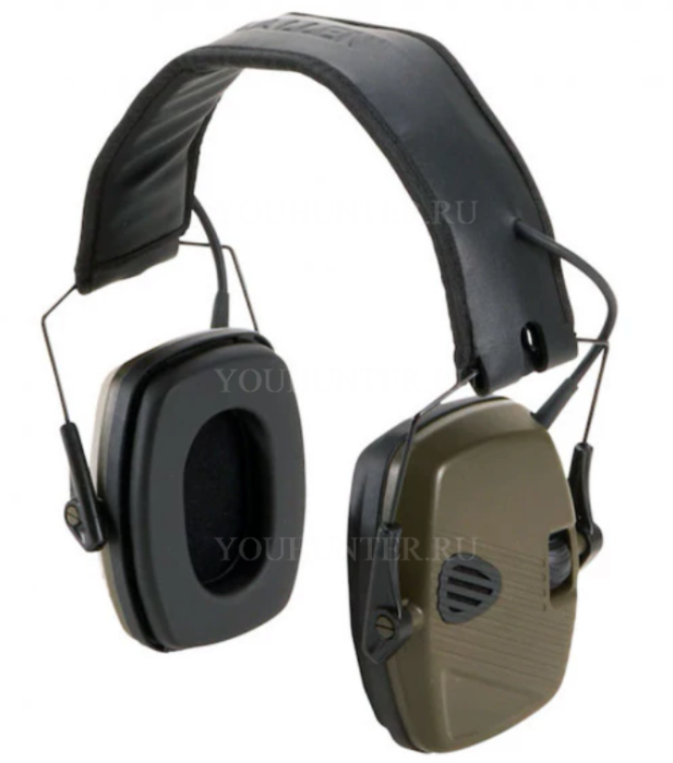 Наушники Allen Shotwave активные, стерео, NRR 24Db, низкопрофильные, 2xAAA, цвет чёрный/зеленый