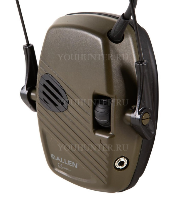 Наушники Allen Shotwave активные, стерео, NRR 24Db, низкопрофильные, 2xAAA, цвет чёрный/зеленый