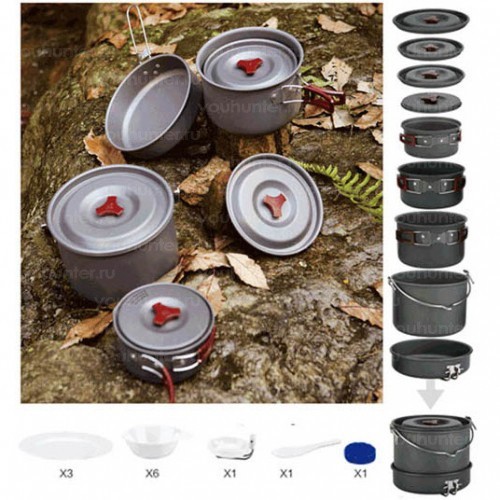 Набор портативной посуды FIRE-MAPLE FMC-213 на 6-7 чел.