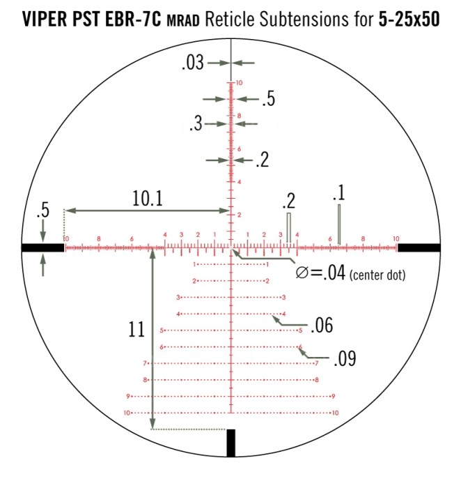 Оптический прицел VORTEX Viper PST Gen.II 5-25x50 FFP EBR-2C MRAD (PST-5258)