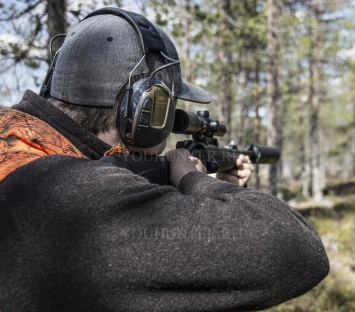 Наушники активные 3M PELTOR ProTac Hunter SNR 26db чёрные/зелёные