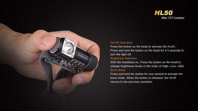 Налобный фонарь Fenix HL50 нейтральный белый свет