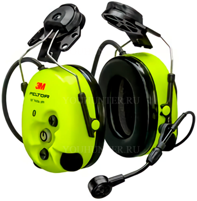 Наушники активные 3МPELTOR WS LiteCom ProTac XPI FLX2, Bluetooth, SNR 31db, крепление на каску, жёлтые