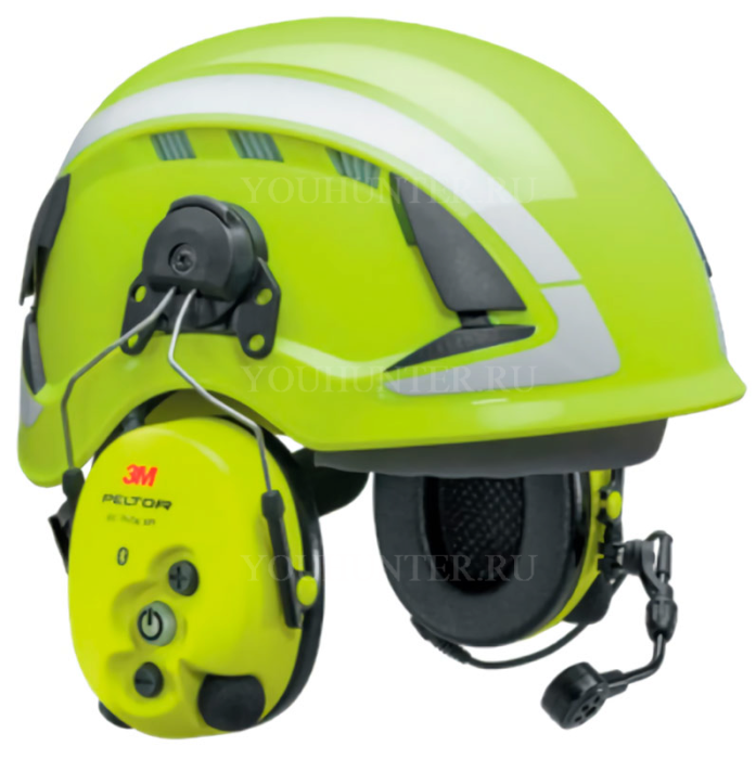 Наушники активные 3МPELTOR WS LiteCom ProTac XPI FLX2, Bluetooth, SNR 31db, крепление на каску, жёлтые