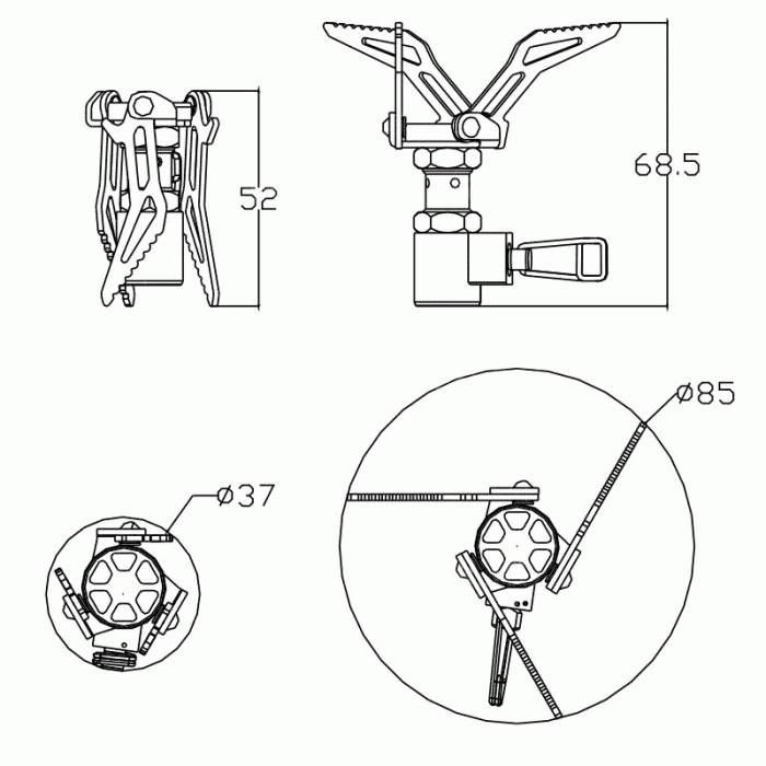 FIRE-MAPLE Горелка газовая титановая HORNET FMS-300T 45 г HORNET