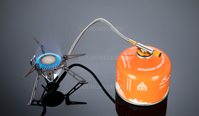 FIRE-MAPLE Горелка газовая титановая с системой ППТ BLADE 2 со шлангом 135г. BLADE 2